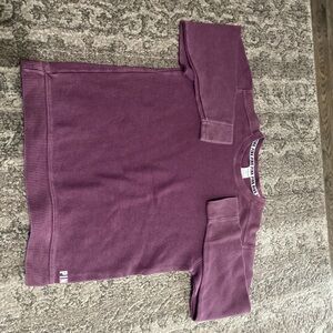 PINK Victoria's Secret Ribbed Short-Sleeve Tee in Mauve Plum